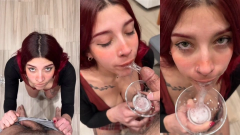 FiammiSxagain Drinks Cum – He Loves It