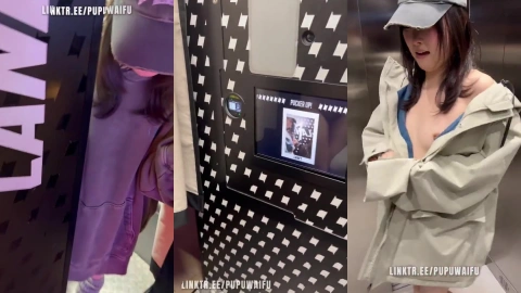 PupuWaifu Elevator Cumswallowing Action Scene